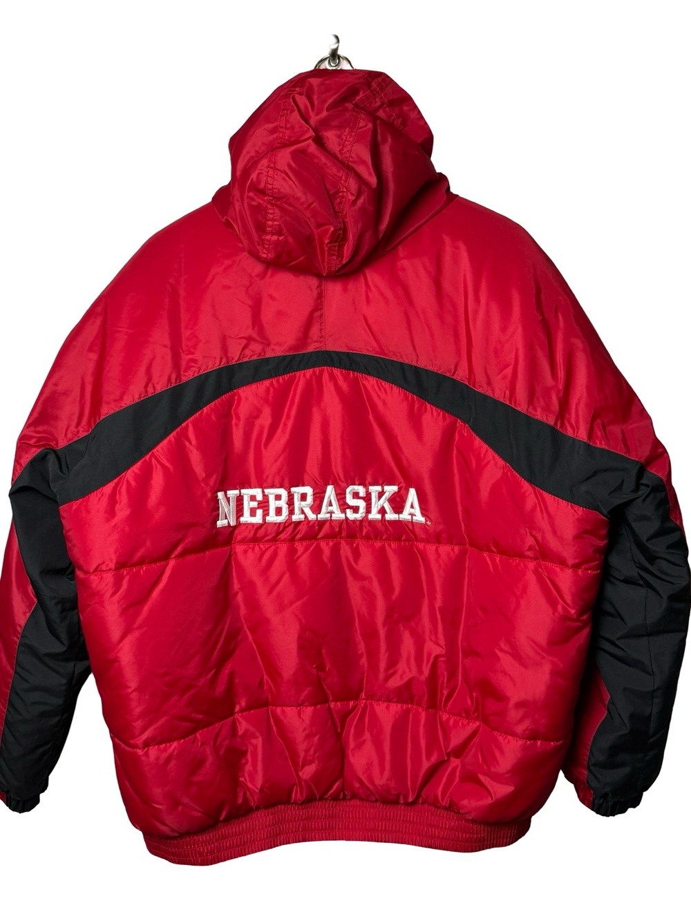 Vintage Nebraska Cornhuskers 90s Full Zip Jacket Coat Red Mens SZ M Women L Nike - Picture 6 of 12